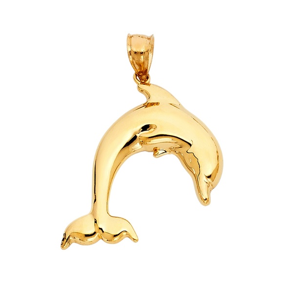 14K Yellow GoldDolphin Pendant